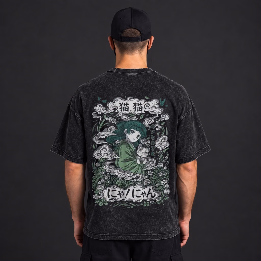 Alternative view of Kitty Herb Girl T-Shirt Cosplay Costume The Royal Herbarium Merch All Over Printed Shirts