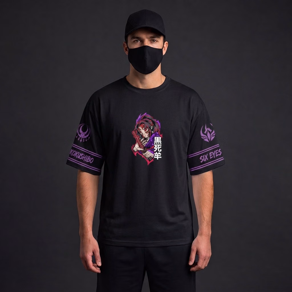 Alternative view of Kokushibo Six Eyes T-Shirt Cosplay Costume KNY Anime Merch All Over Printed Shirts