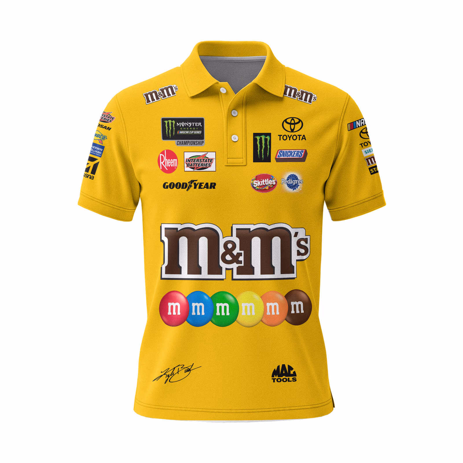 Alternative view of Kyle Busch JGR Suit 2020 Edition Custom Polo Shirt