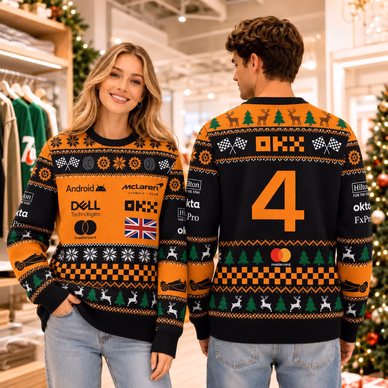 Last Lap Lando 2025 MCL Team Racing Ugly Christmas Sweater