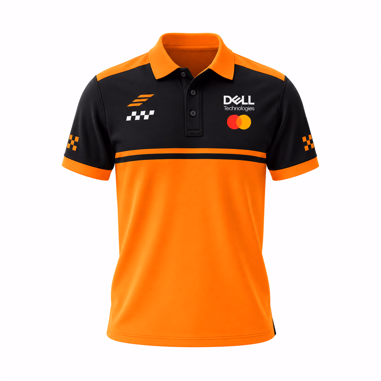 Alternative view of Last Lap Lando #4 Orange Racing Custom Polo Shirt