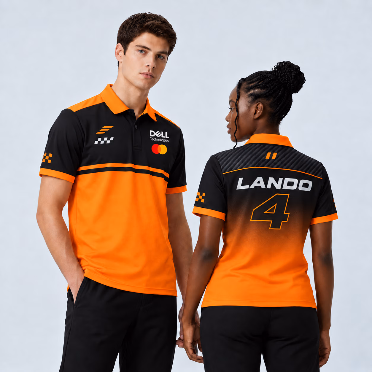 Last Lap Lando #4 Orange Racing Custom Polo Shirt