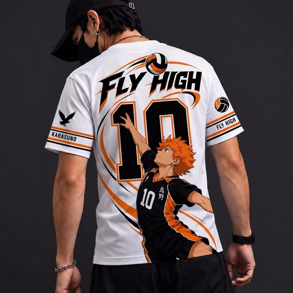 Hinade Shoyo Karasuma High T-Shirt Cosplay Costume HighKyuu! Anime Merch All Over Printed Shirts