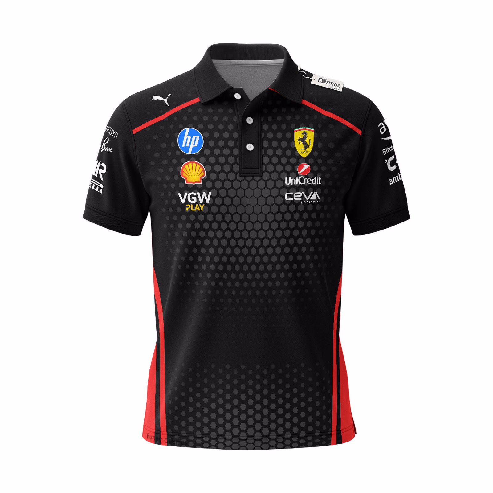 Alternative view of LH44 Prancing Horse Team Custom Polo Shirt