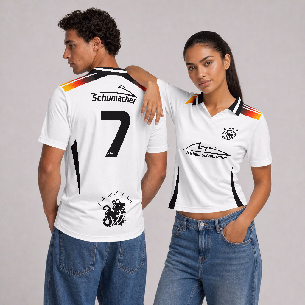 M Schumacher x Germany F1 Team Custom V-Neck Polo Shirt