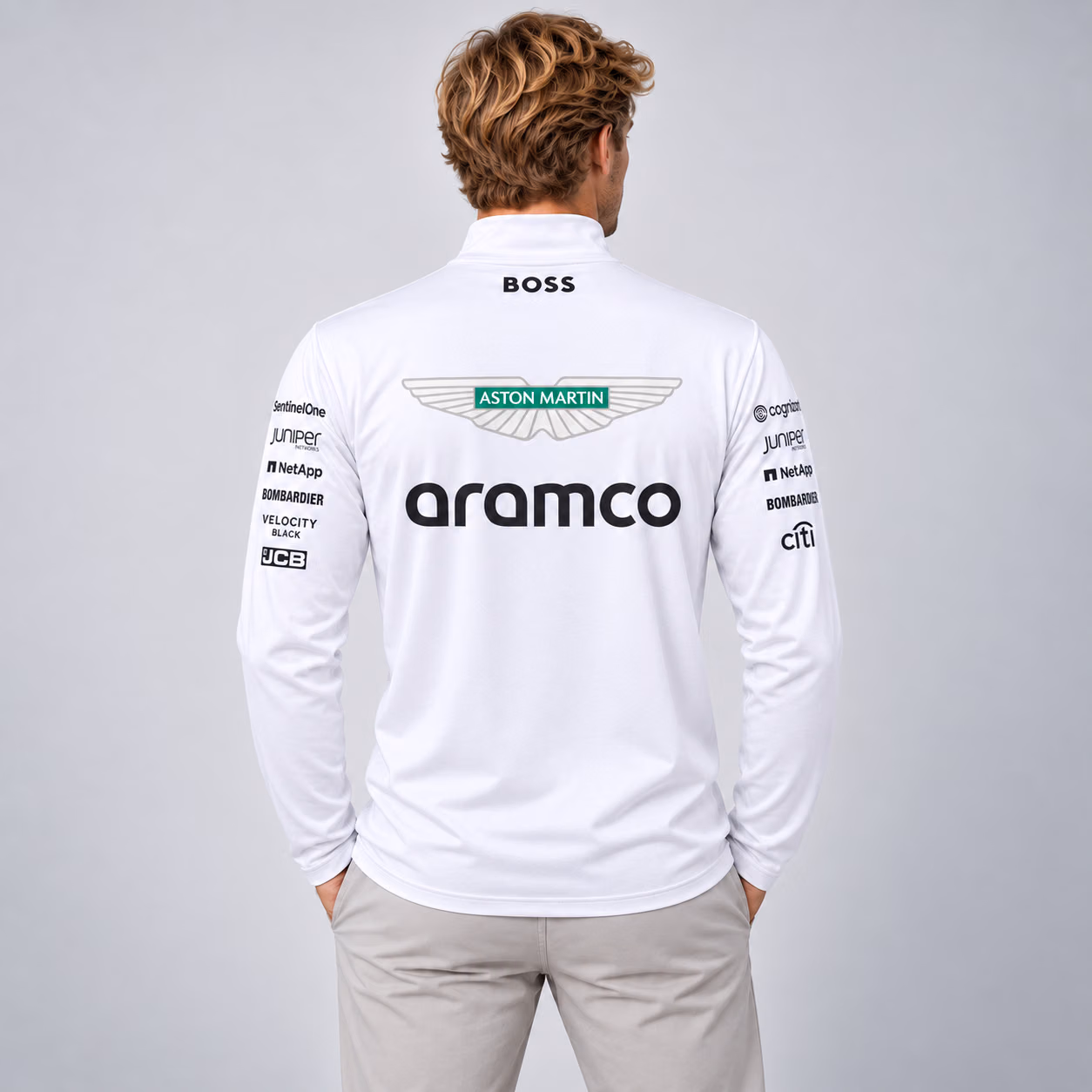 Alternative view of Magic Alonso #14 Racing Inspired Long Sleeve Shirt back