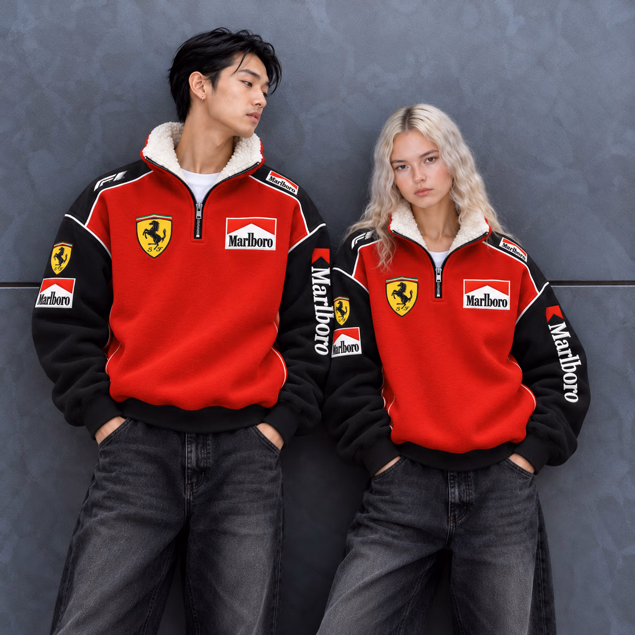 Alternative view of Magic Senna Marlboro Team 2026 Limited Edition Quarter-Zip Sherpa Fleece Pullover Jacket