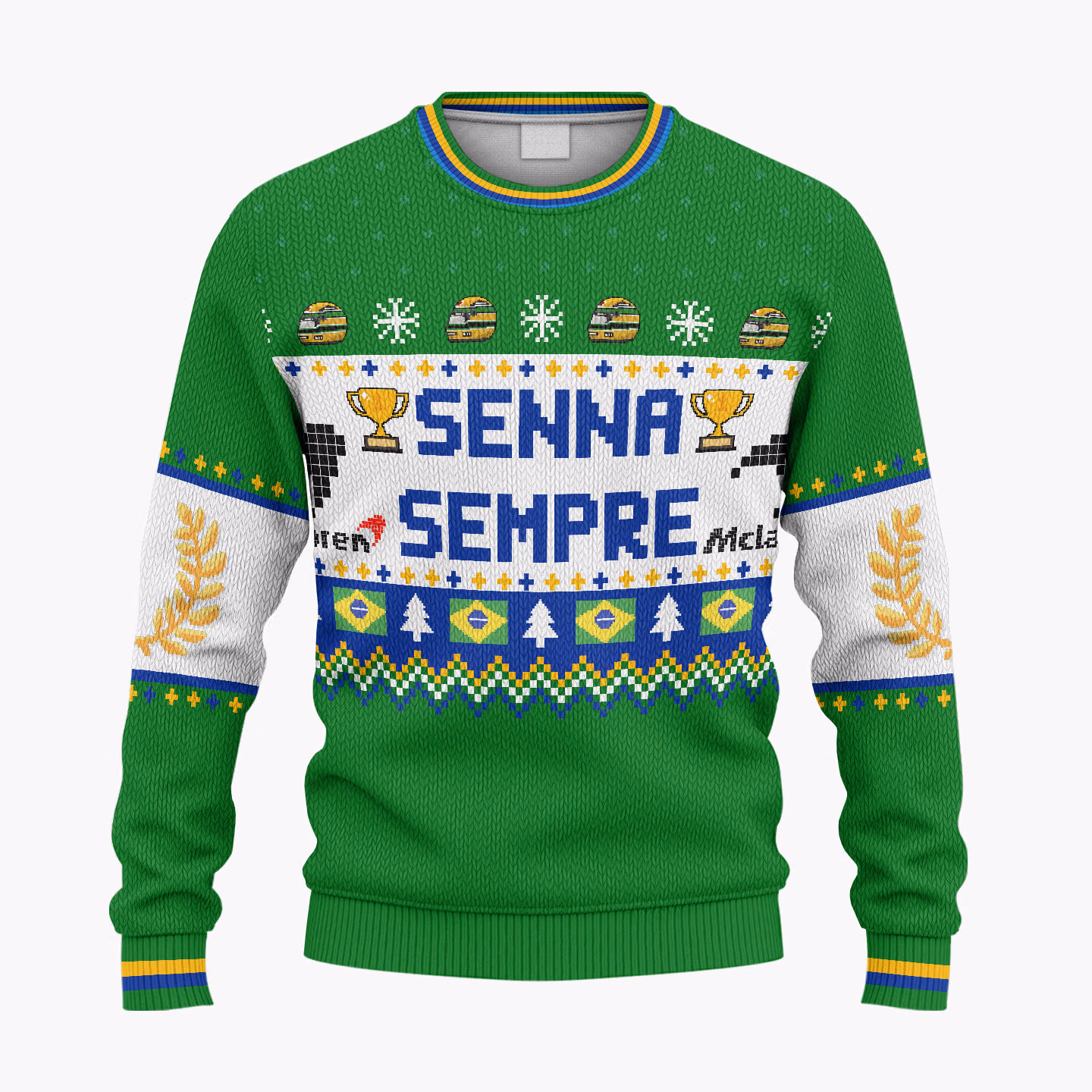 Alternative view of Magic Senna Ugly Christmas Sweater - “Senna Sempre” Edition  Racing Holiday Sweater