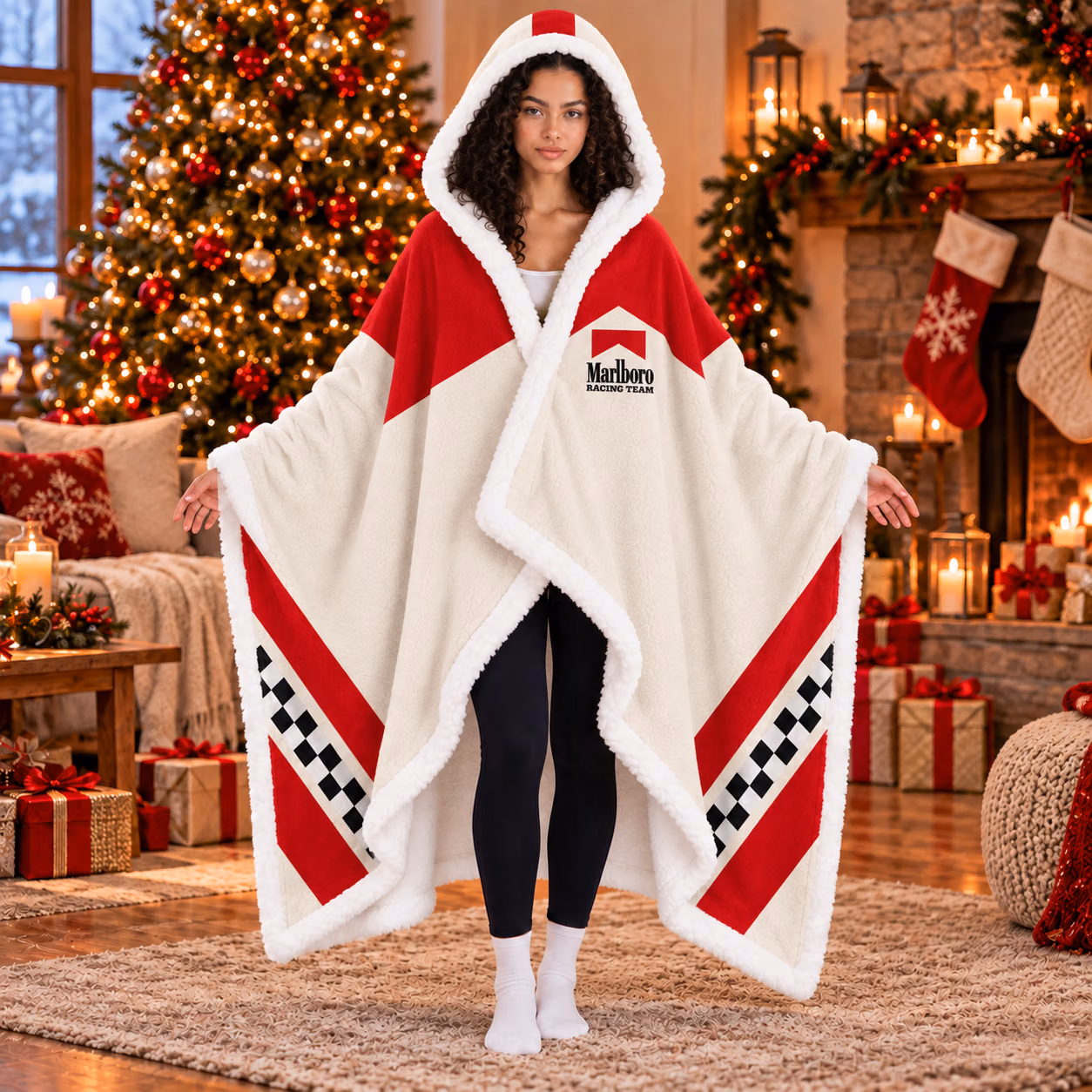 Alternative view of Malboro Racing Team Custom Racing Blanket Hoodie