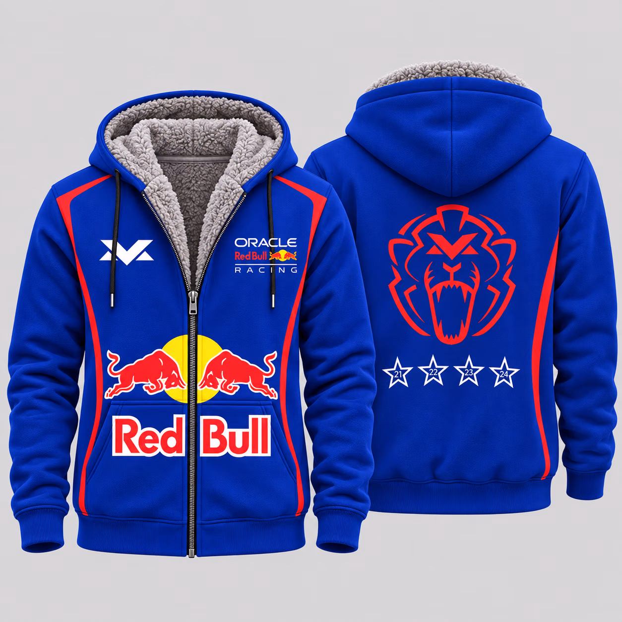 Alternative view of Max Mad #3 RB Team 2026 Custom Racing Sherpa-Lined Fleece Zip Hoodie