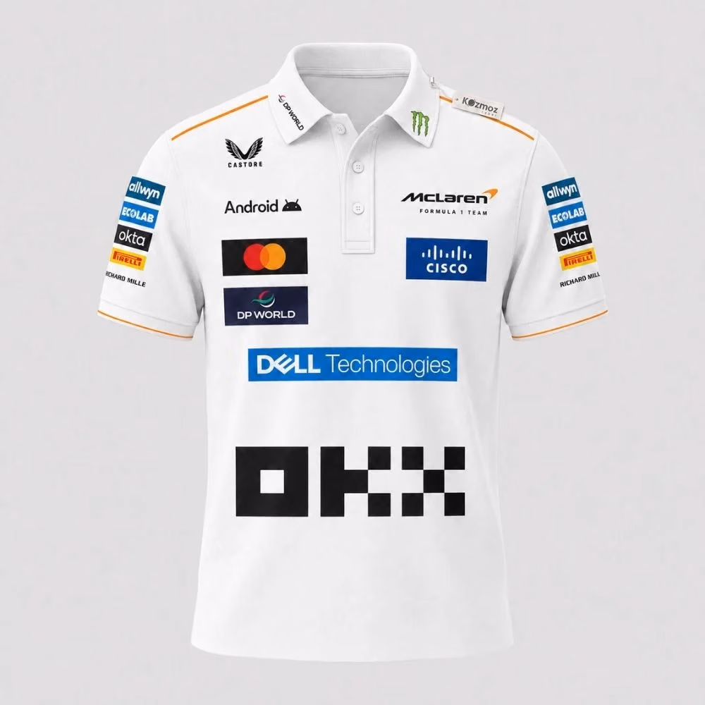 Alternative view of MCL Silverstone 2026 British GP Custom Polo Shirt Ver 1