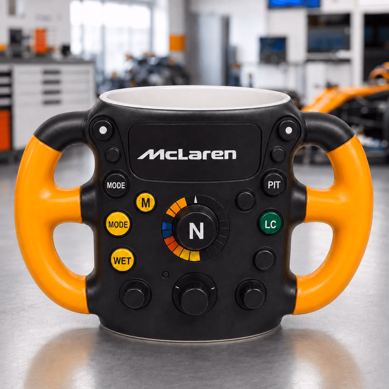 MCL Team Steering Wheel 3D Coffee Mug | Racing Fan Gift