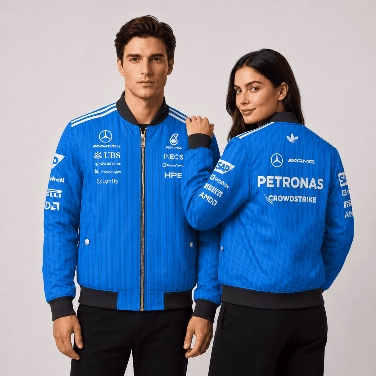 Mer 2026 Team Blue Wonder Driver Custom Bomber Jackets
