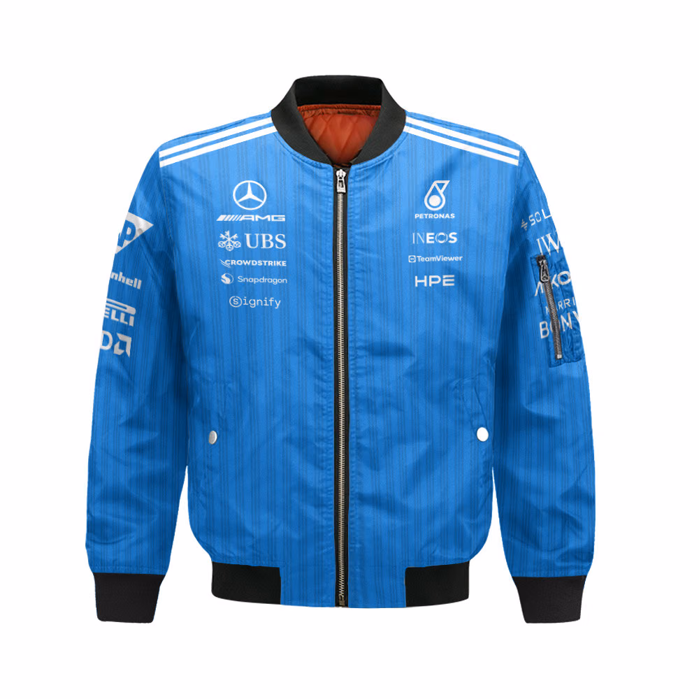 Alternative view of Mer 2026 Team Blue Wonder Driver Custom Bomber Jackets