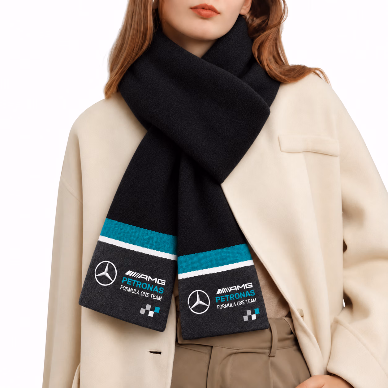 Mer Team Black Teal Inspired Motorsport Racing Scarf