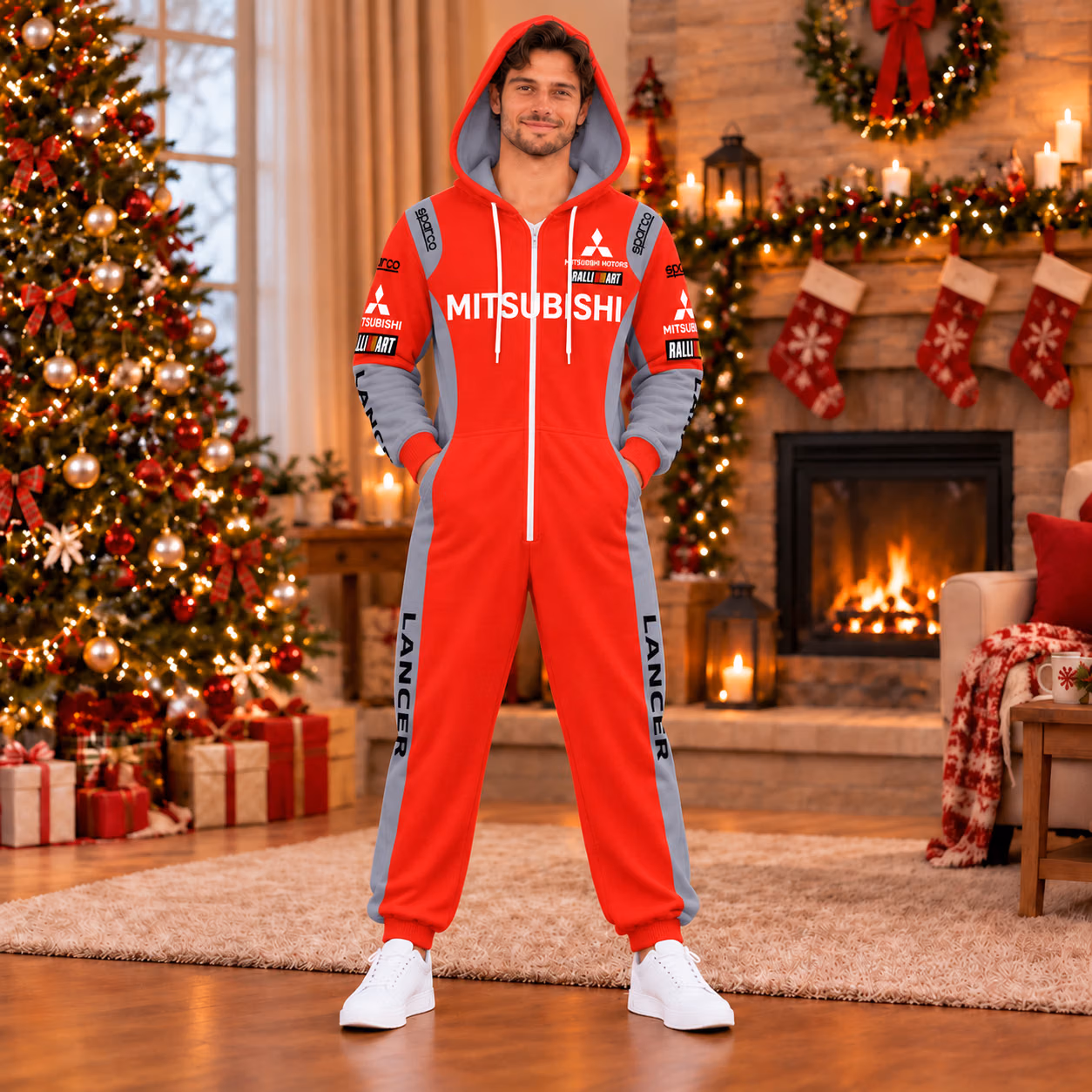 Alternative view of Mitsubishi Ralliart 2005 WRC Rally Championship Custom Racing Onesies Pajamas