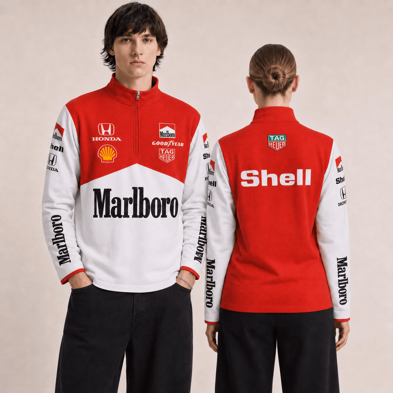 ML Honda MP4-4 1988 Magic Senna Inspired Motorsport Sleeve Quarter Zip