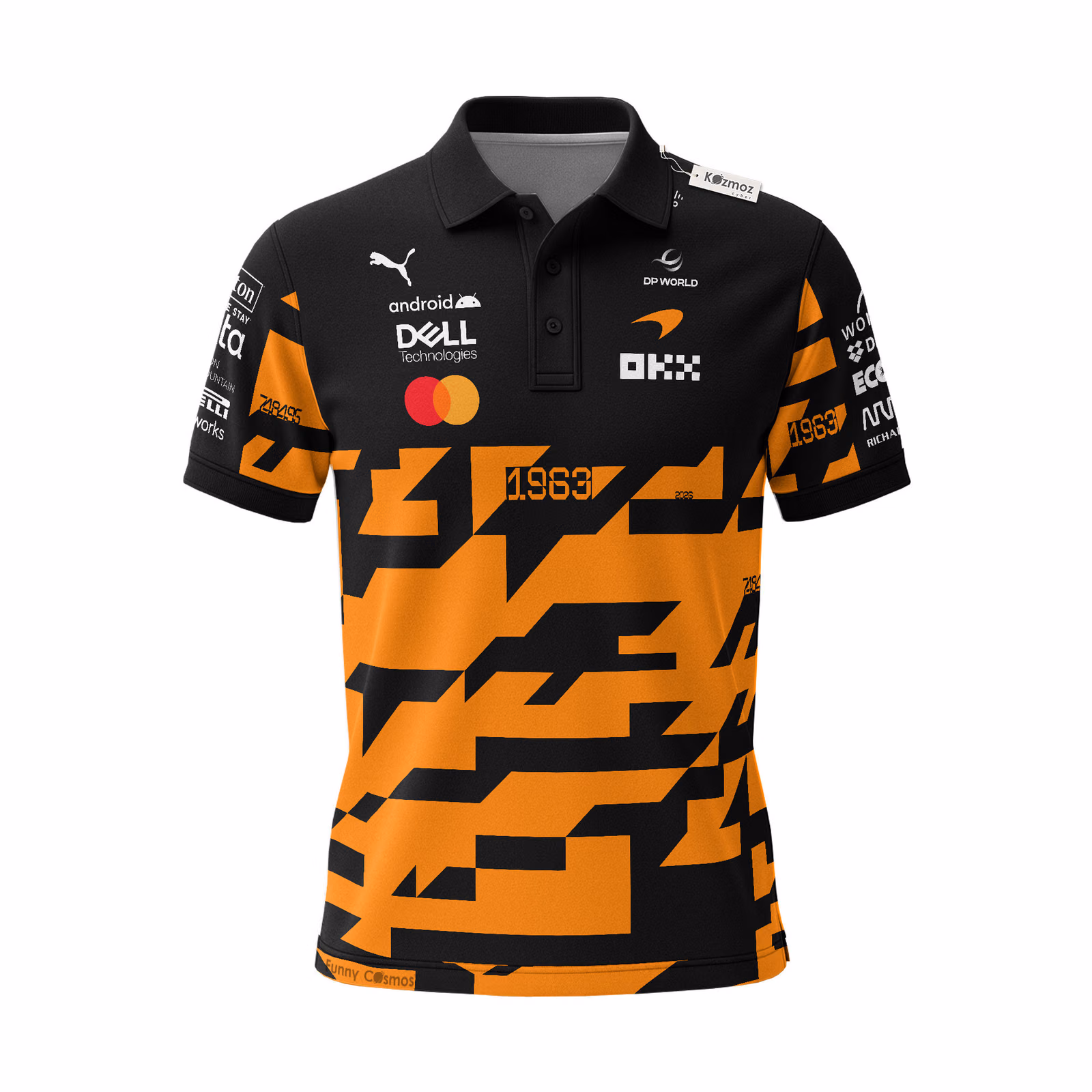 Alternative view of ML Racing 1000th Grand Prix Custom Polo Shirt