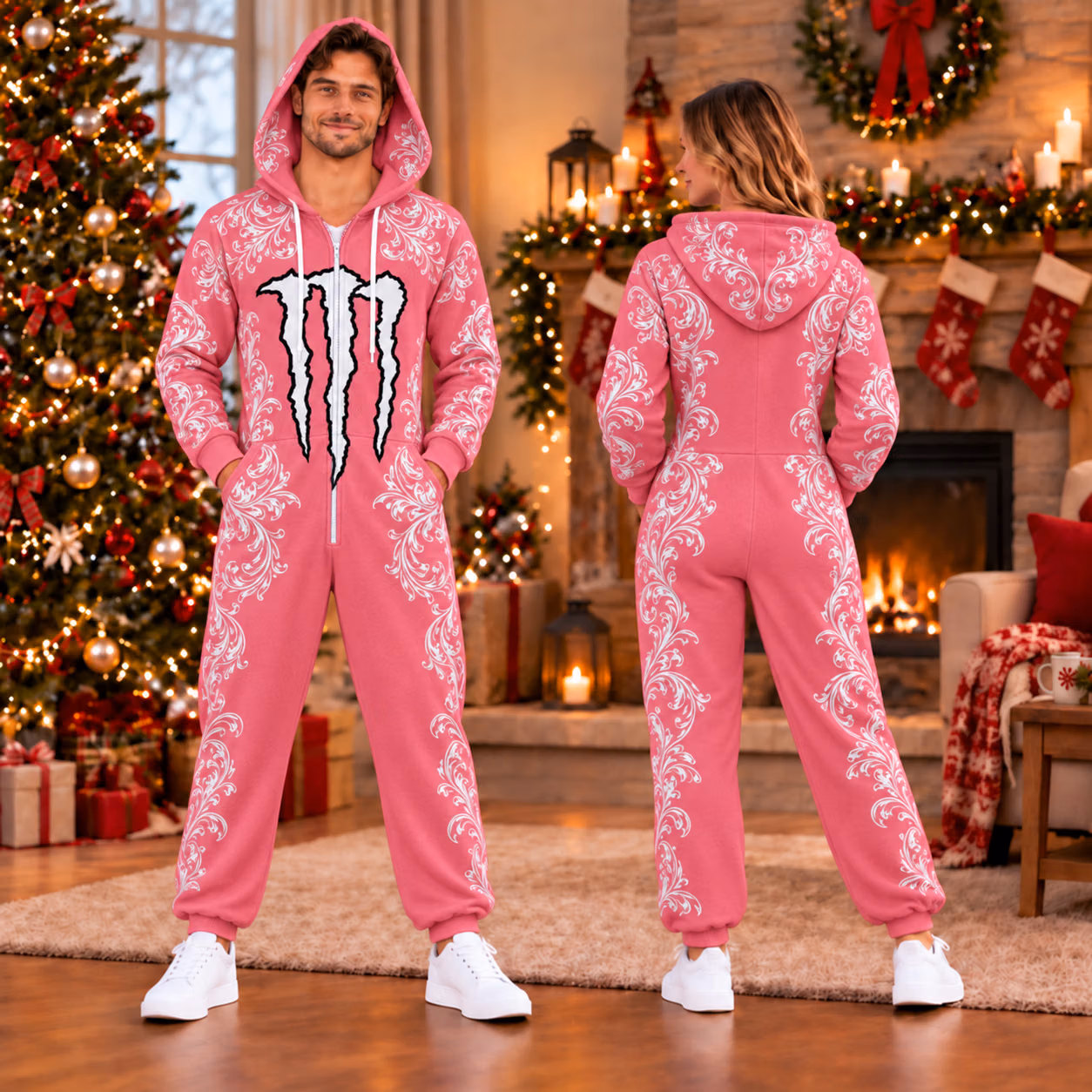 Monster Racing Pink edition Custom Racing Onesies Pajamas