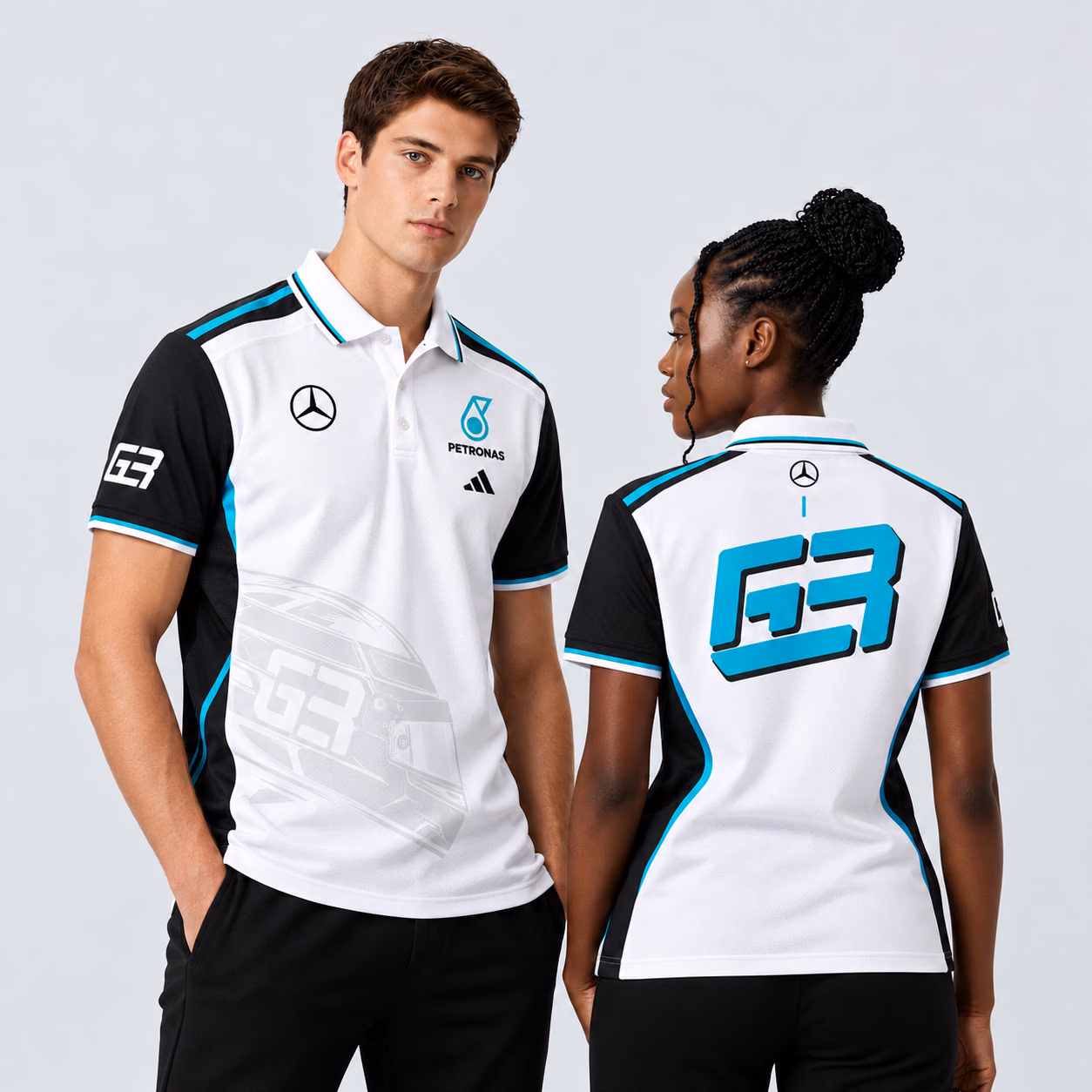 Alternative view of Mr. Saturday #63 Silver Racing Mer Team Custom Racing Polo Shirt