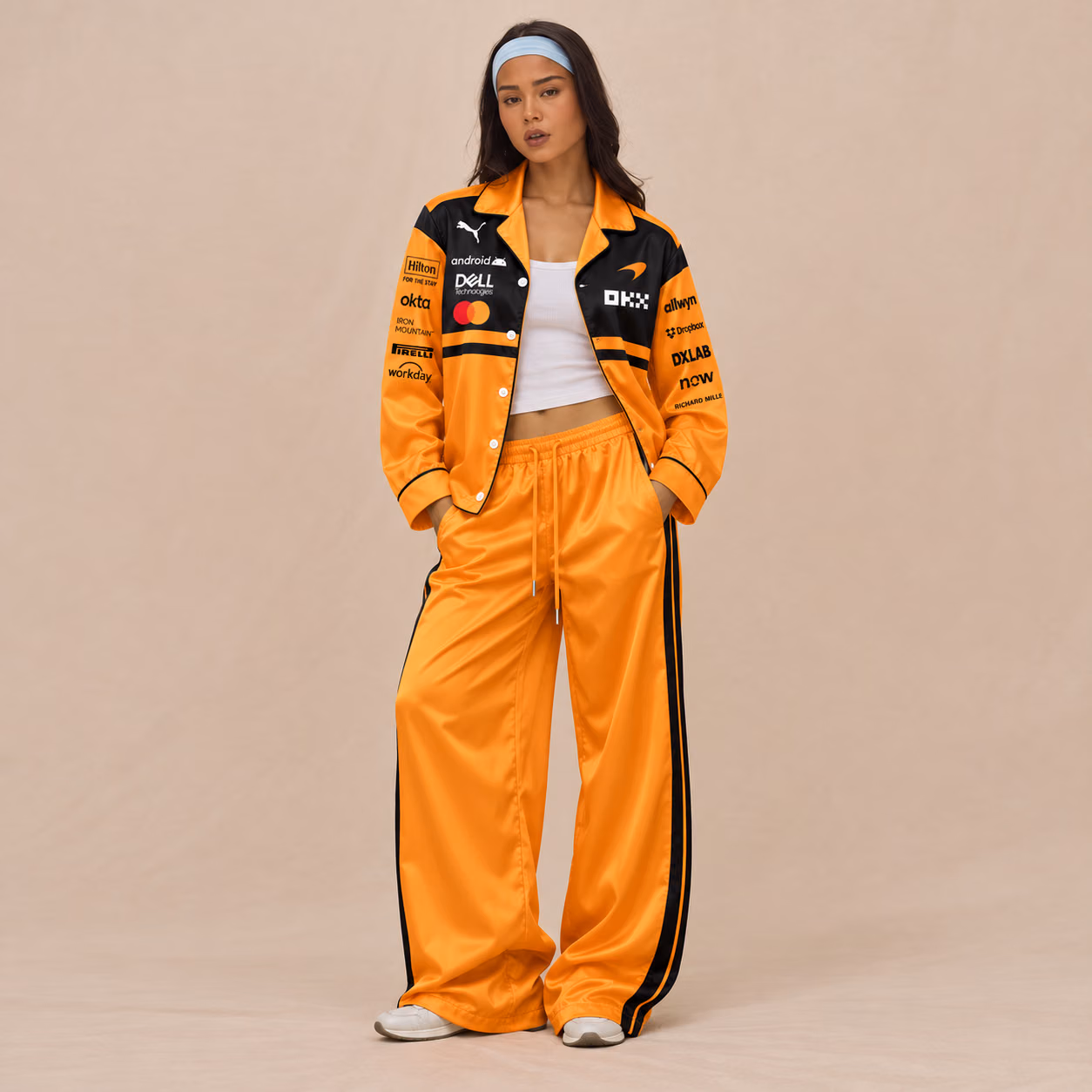 Papaya Team 2026 Custom Racing Satin Pajamas