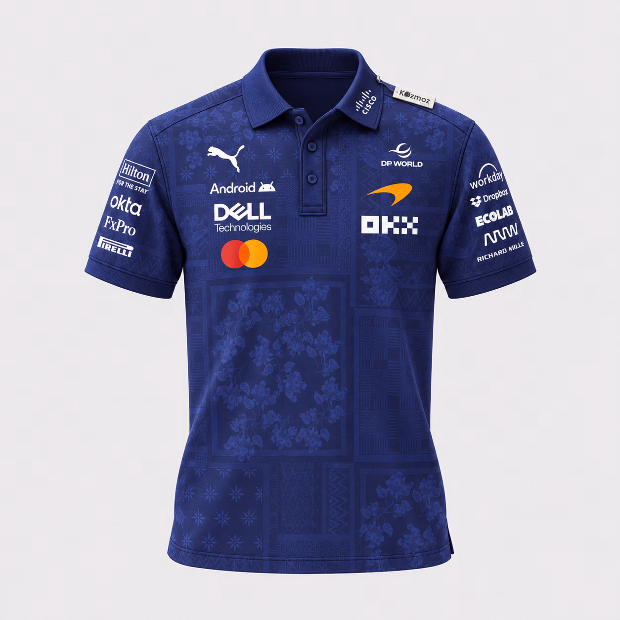 Alternative view of Papaya team 2026 Singapore GP Custom Racing Polo Shirt