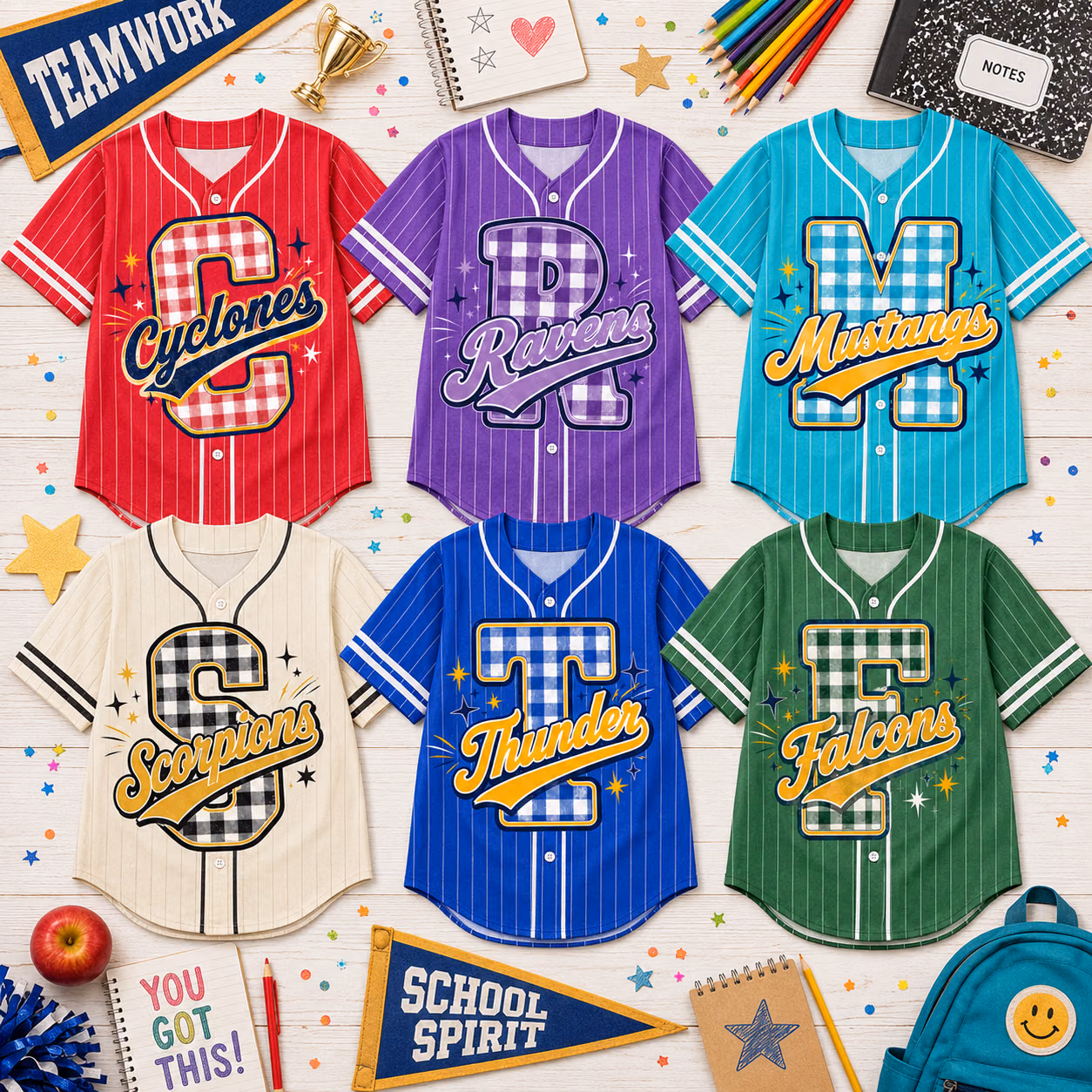 Personalized College Baseball Jersey, Custom Initial & Name Game Day Shirt