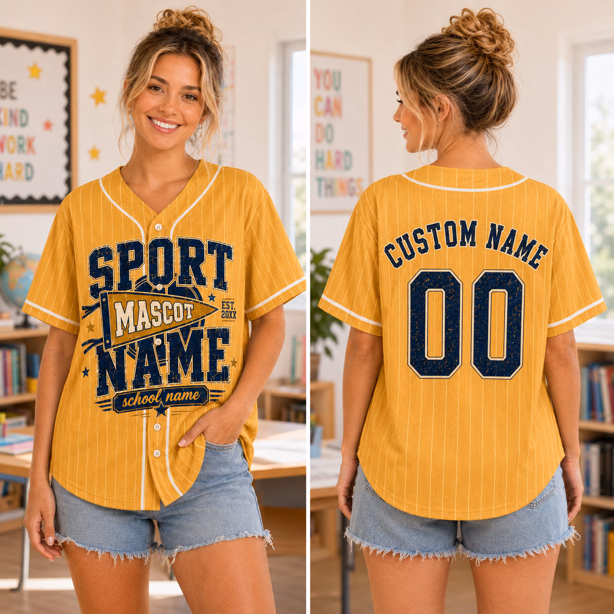 Alternative view of Personalized College Baseball Jersey, Custom Name & Number Sports Game Shirt