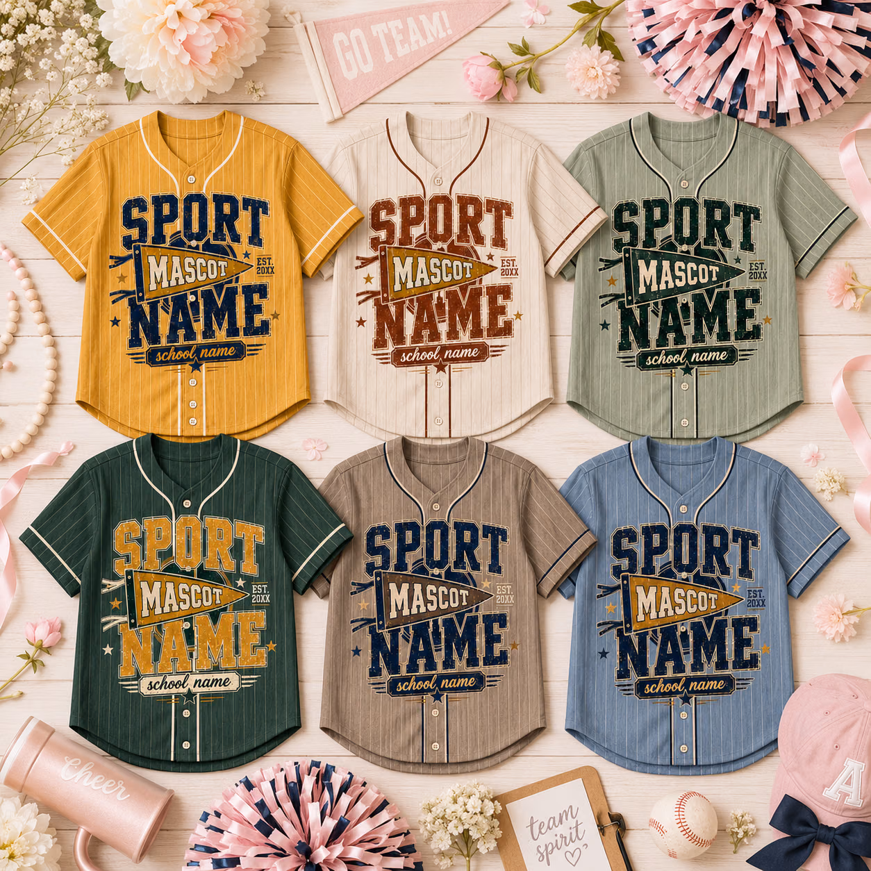 Personalized College Baseball Jersey, Custom Name & Number Sports Game Shirt