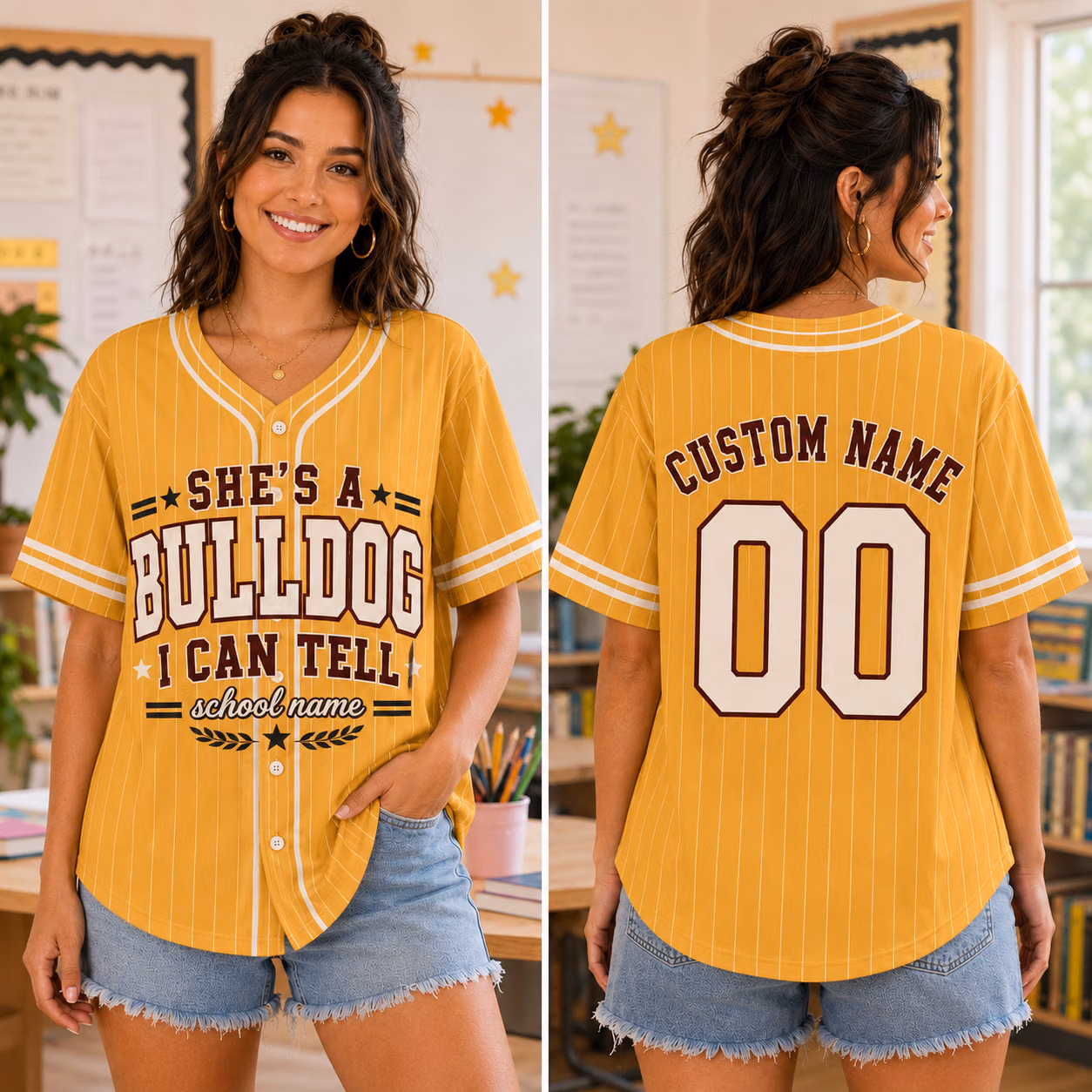 Alternative view of Personalized College Baseball Jersey, Custom Name & Number Mascot School Spirit Shirt