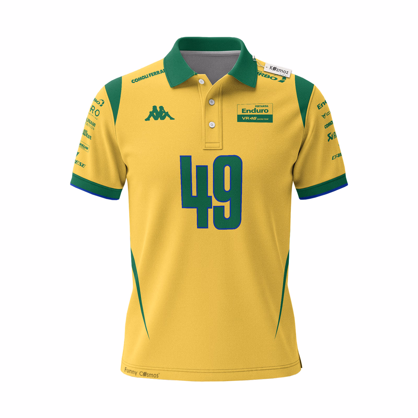 Alternative view of Pertamina Enduro VR46 Racing Team GP Brazil Fabio Di Giannantonio Custom Polo Shirt