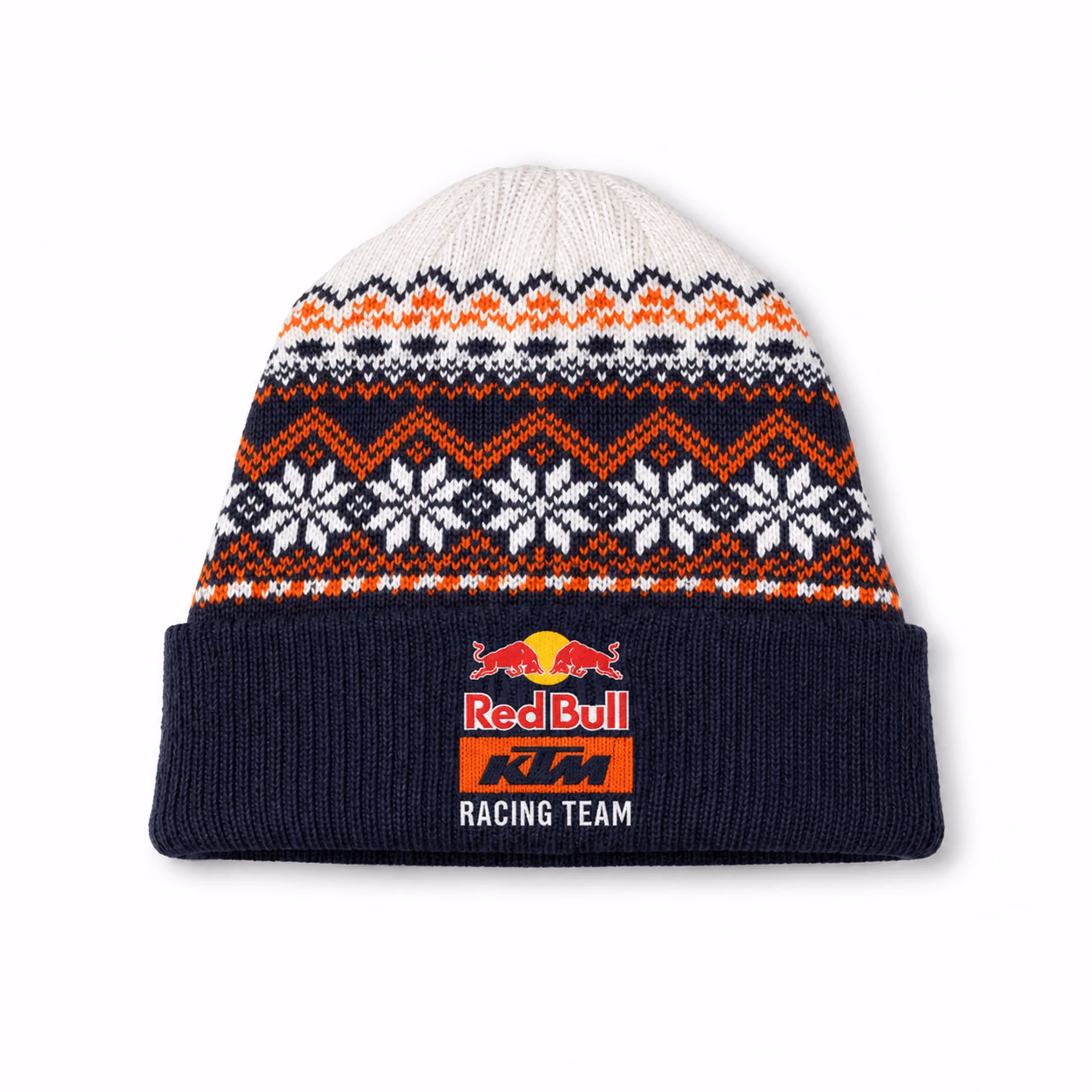 Alternative view of RB KTM Team Navy White Orange Winter Inspired Racing Beanie Hat
