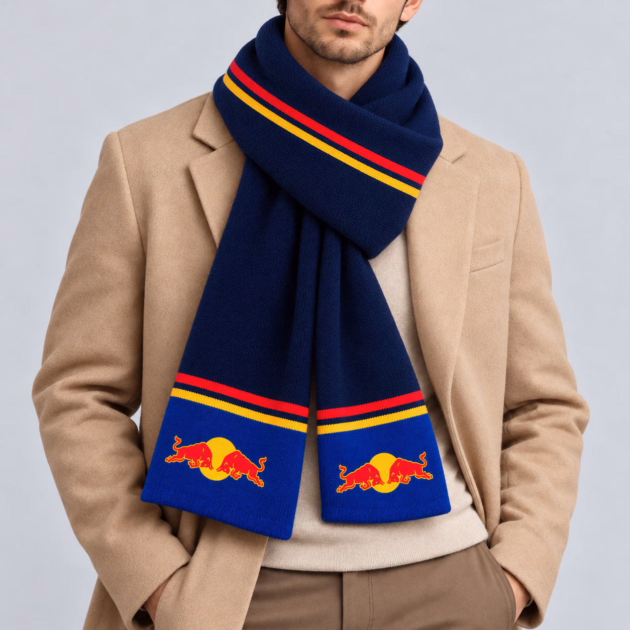 RB Team Navy Blue Red Yellow Inspired Motorsport Racing Scarf - 3