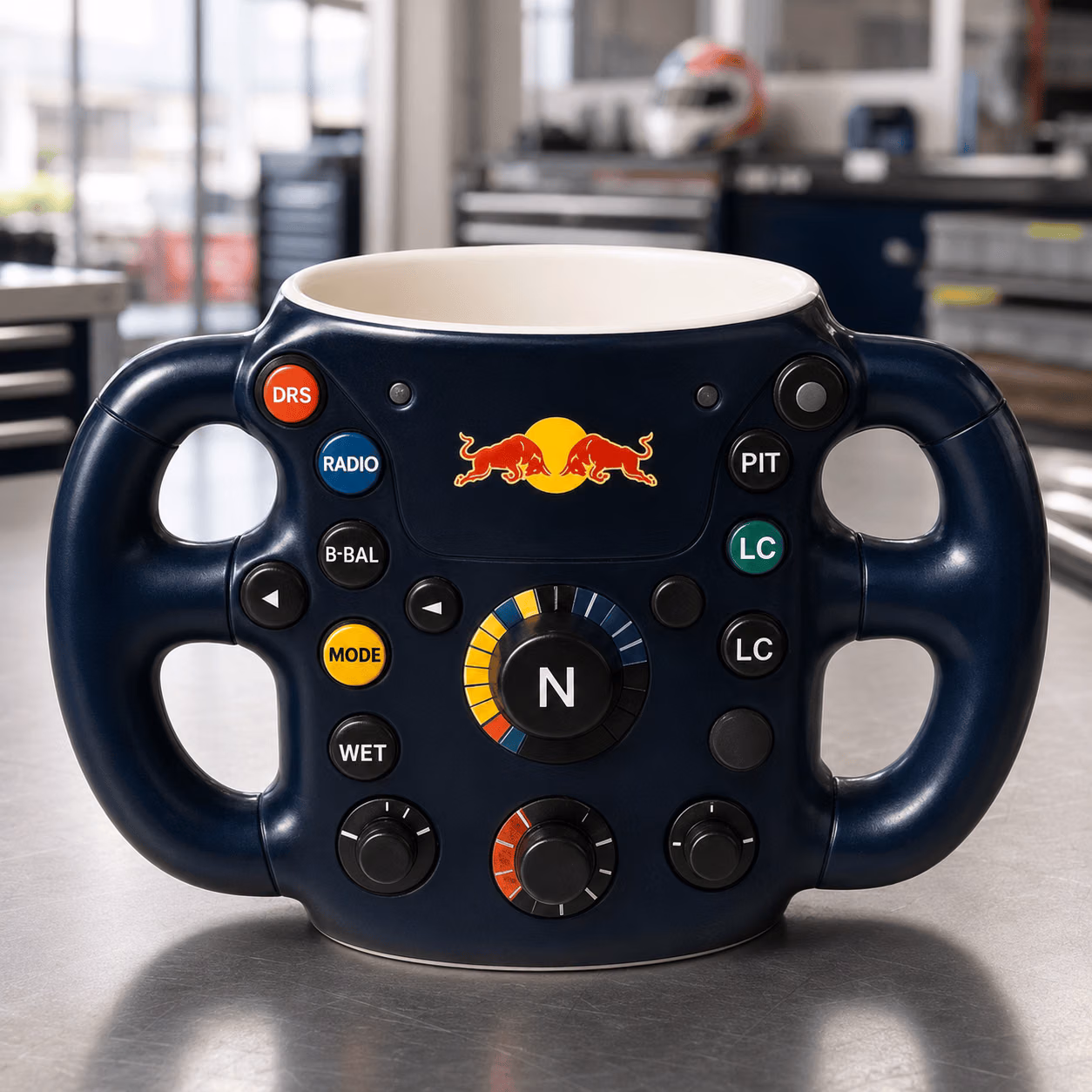 RB Team Steering Wheel 3D Coffee Mug | Racing Fan Gift