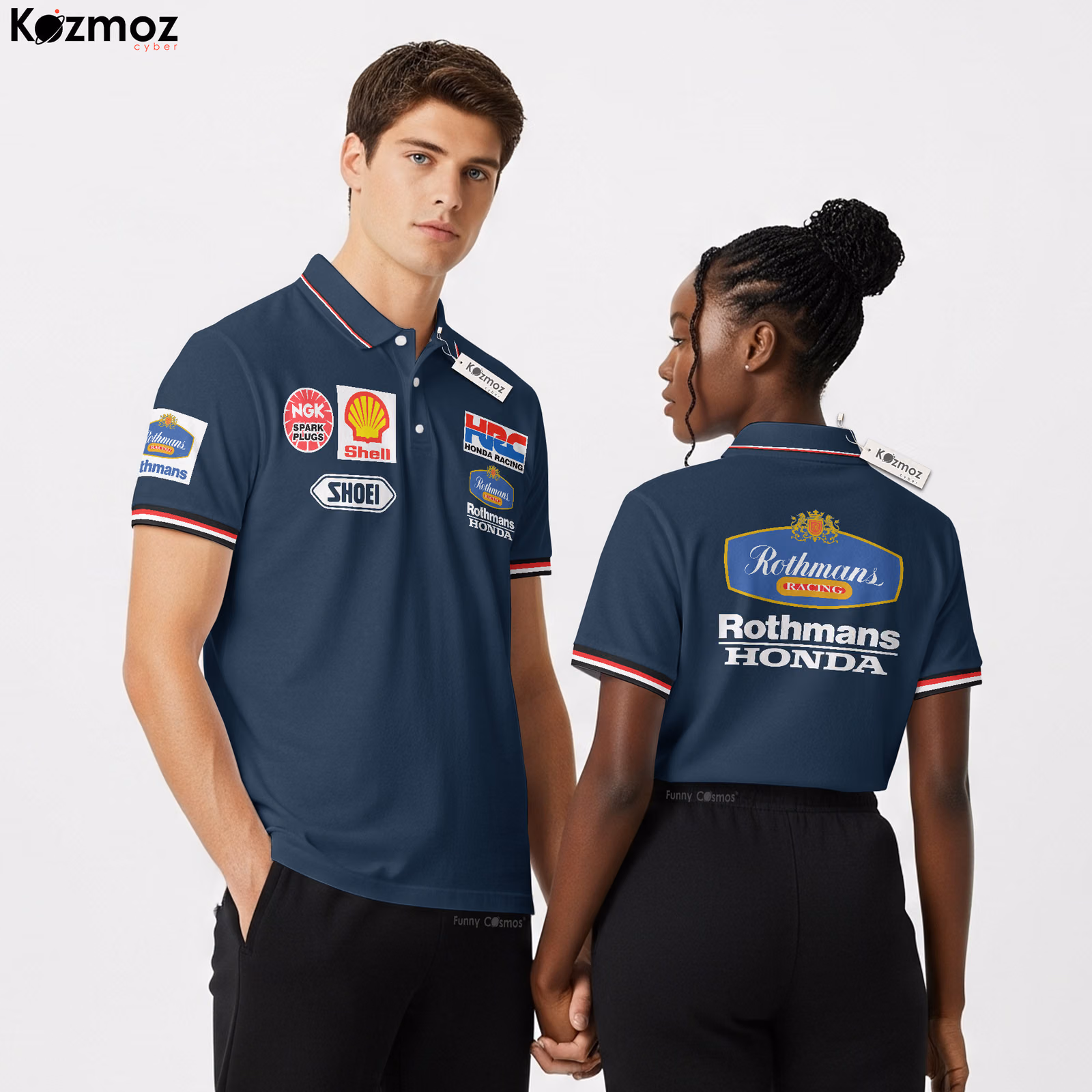 Rothmans Honda Racing Polo - Retro Motorsport Style Teamwear Shirt - 2