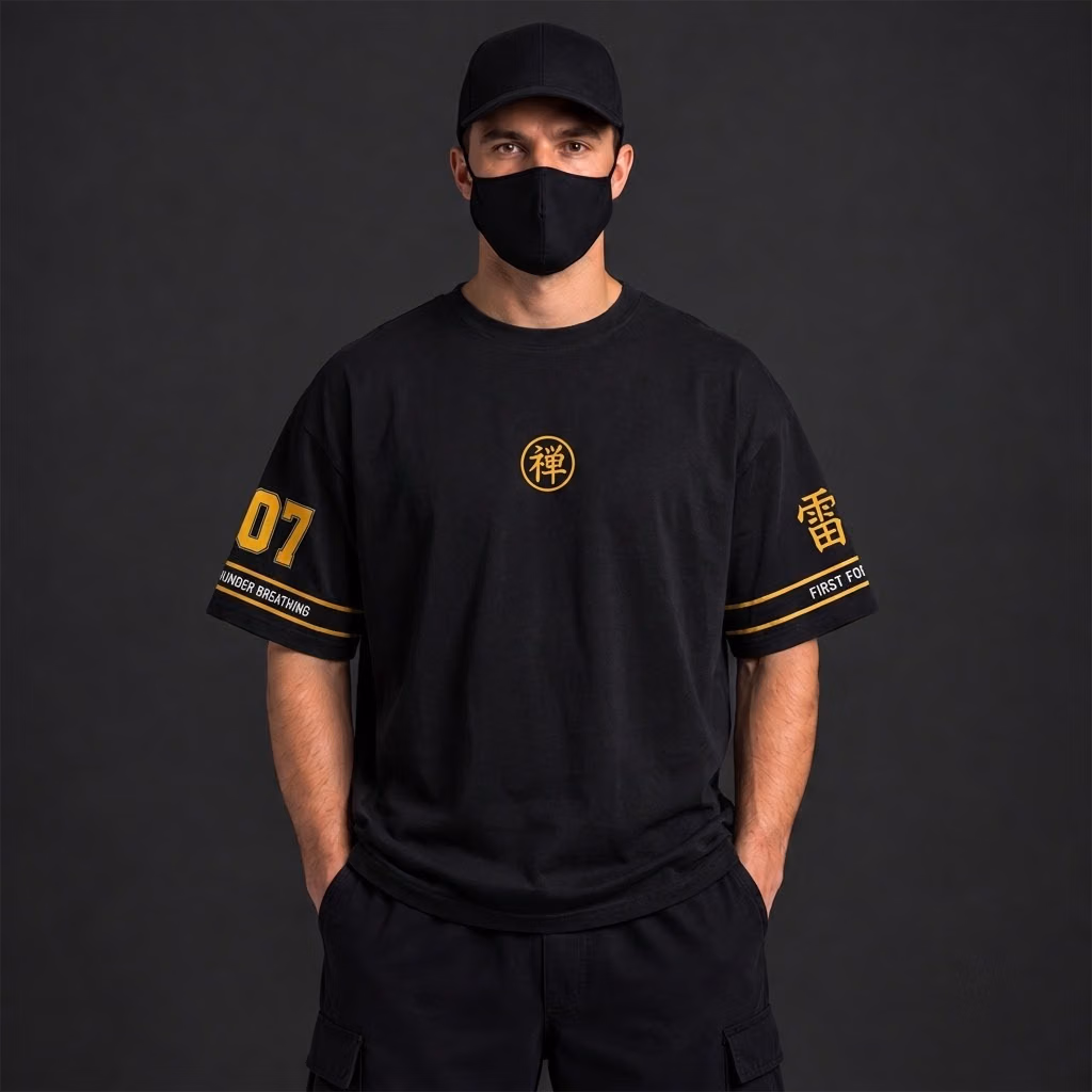 Alternative view of Yellow Thunder Boy T-Shirt Cosplay Costume Demon Blade Saga Merch All Over Printed Shirts