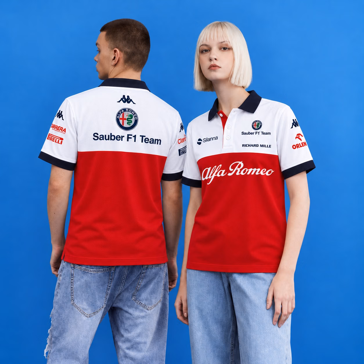 Saint Charlec #16 Alfa Romeo Sauber Team Custom Racing Polo Shirt - 2