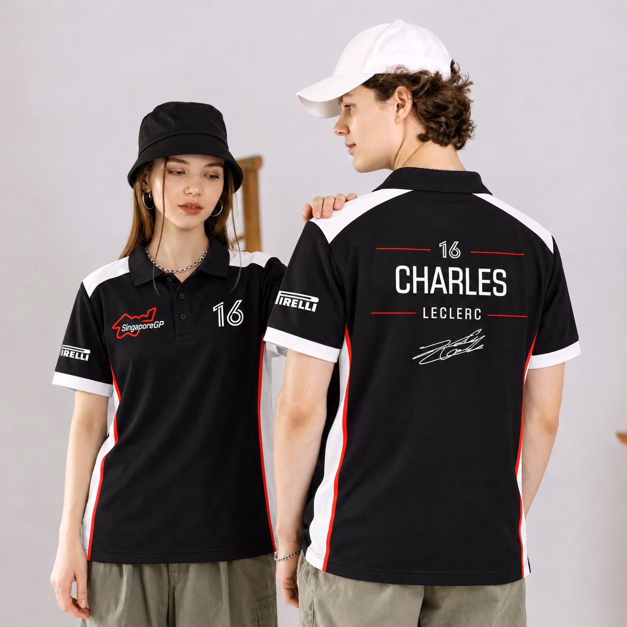 Saint Charlec #16 Fer team SingaporeGP 2026 Custom Racing Polo Shirt
