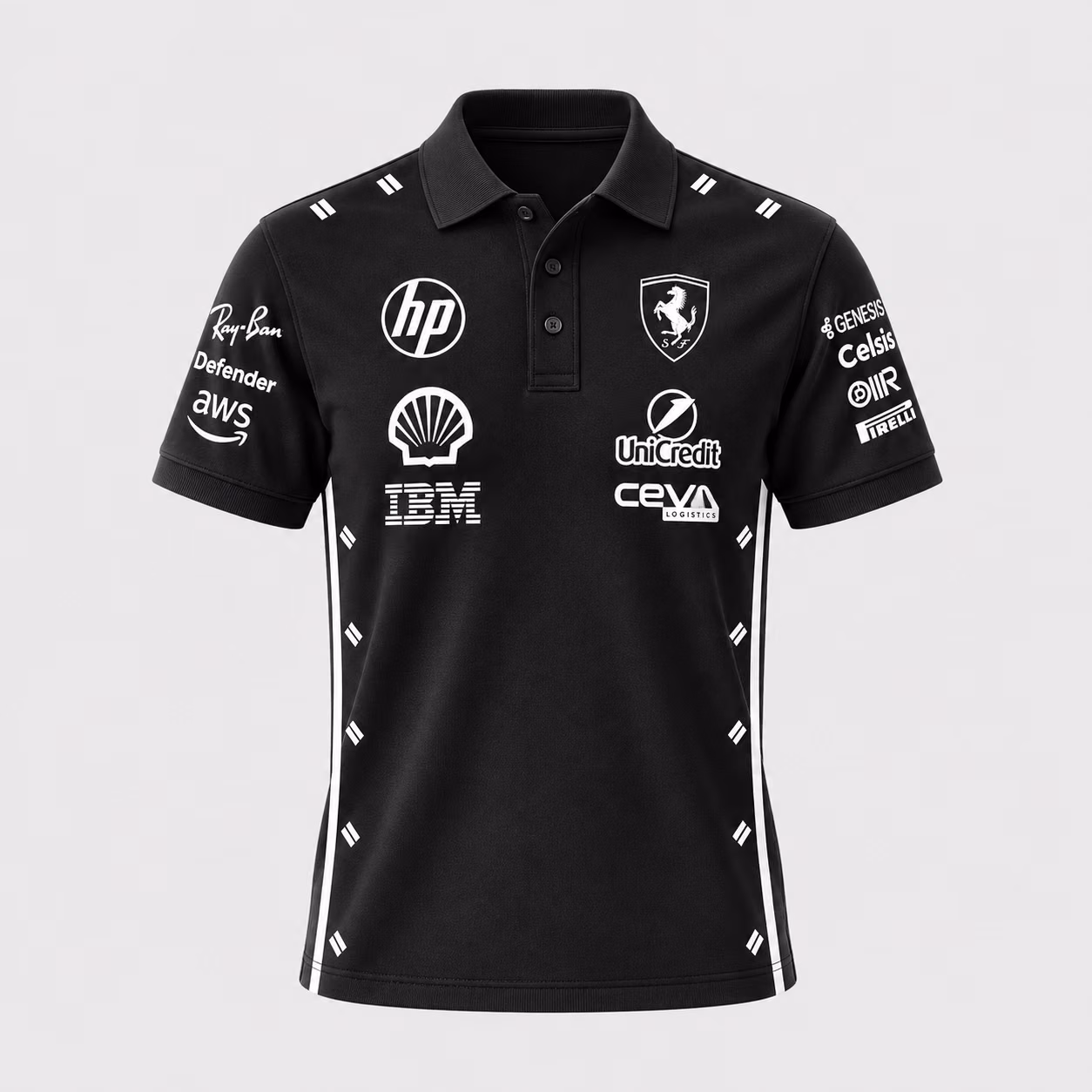 Alternative view of Saint Charlec #16 Fer team SingaporeGP Limitted Edition 2026 Custom Racing Polo Shirt