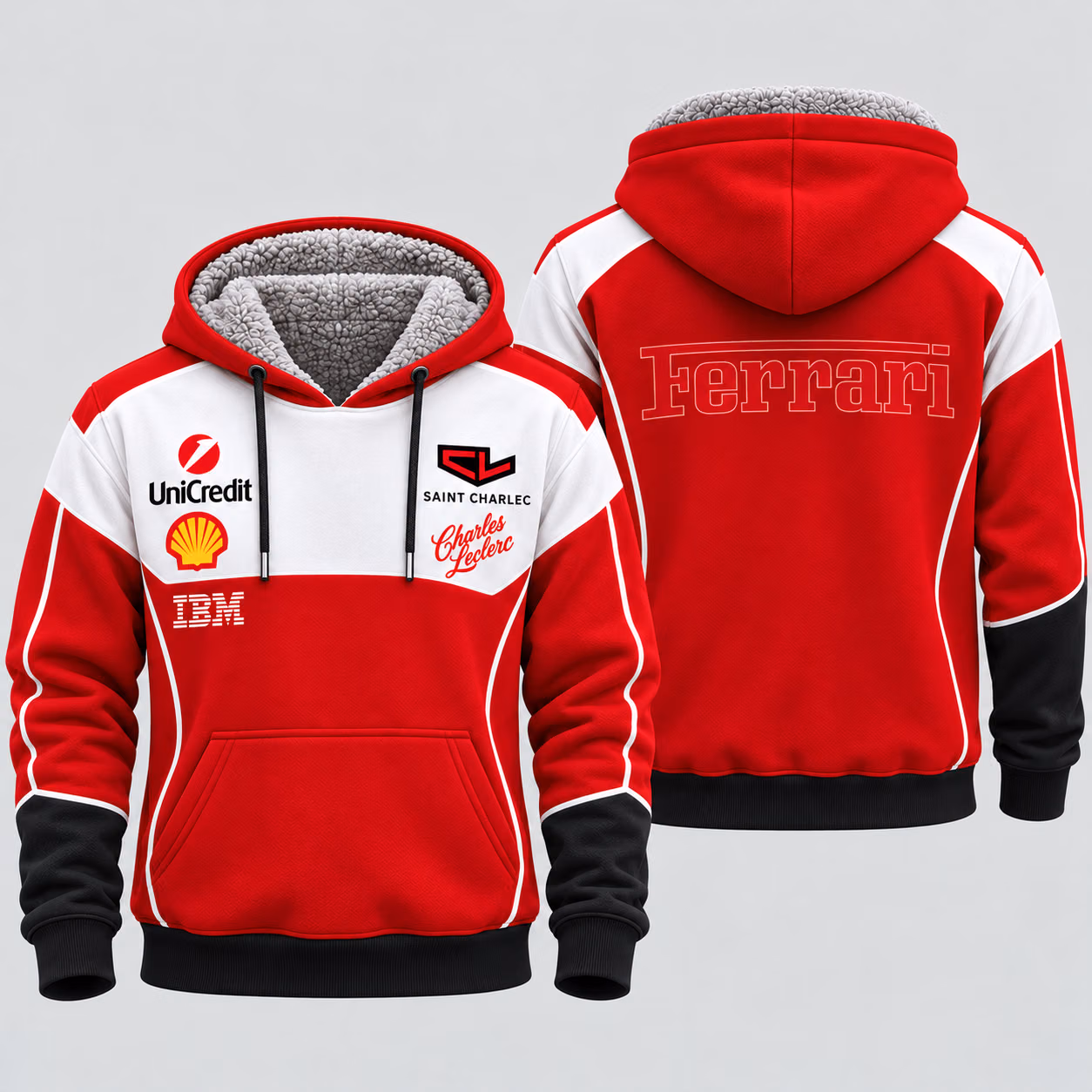 Alternative view of Saint Charlec #16 SF Team 2026 Custom Racing Sherpa-Lined Fleece Zip Hoodie