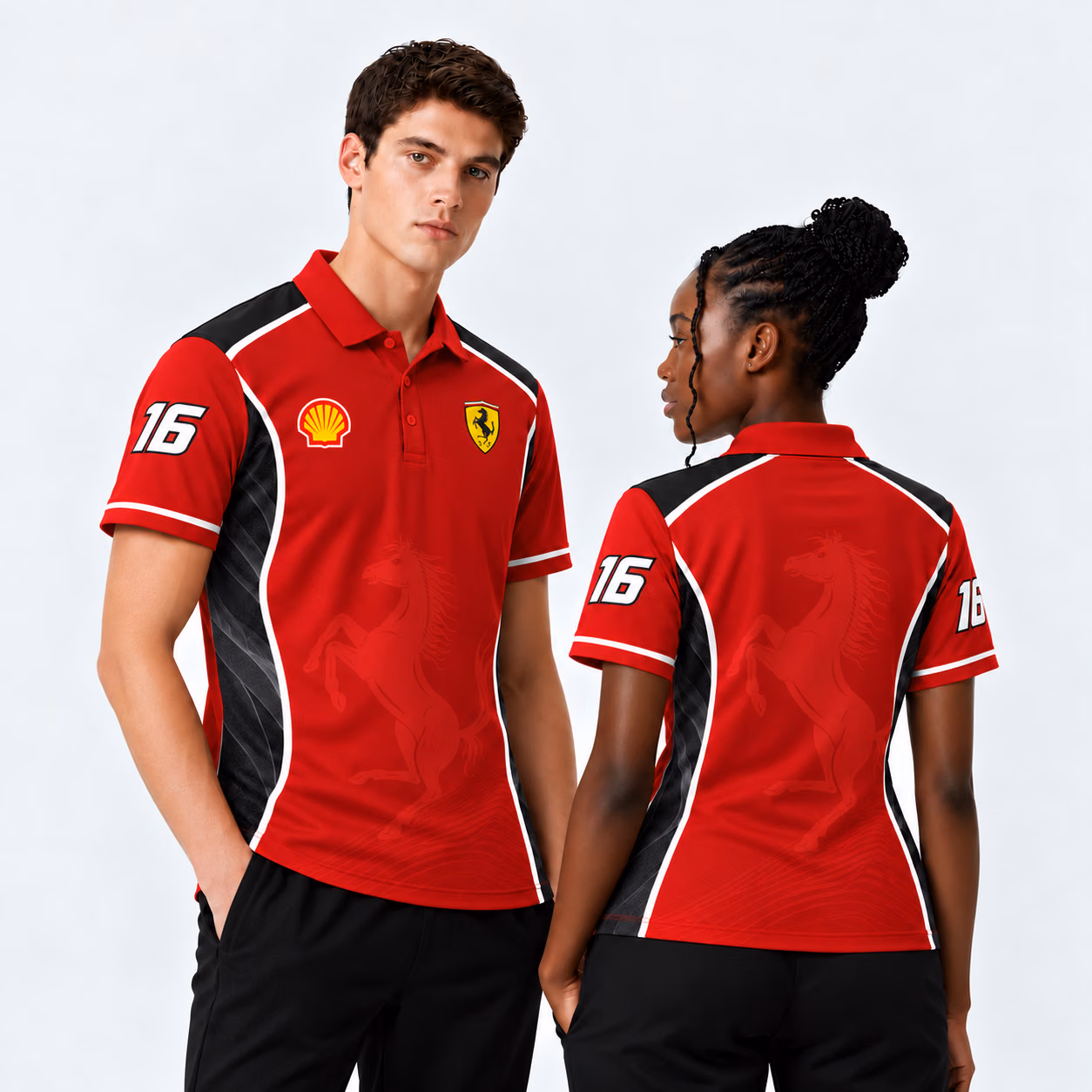 Saint Charles #16 Fer Team Red Heritage Custom Racing Polo Shirt