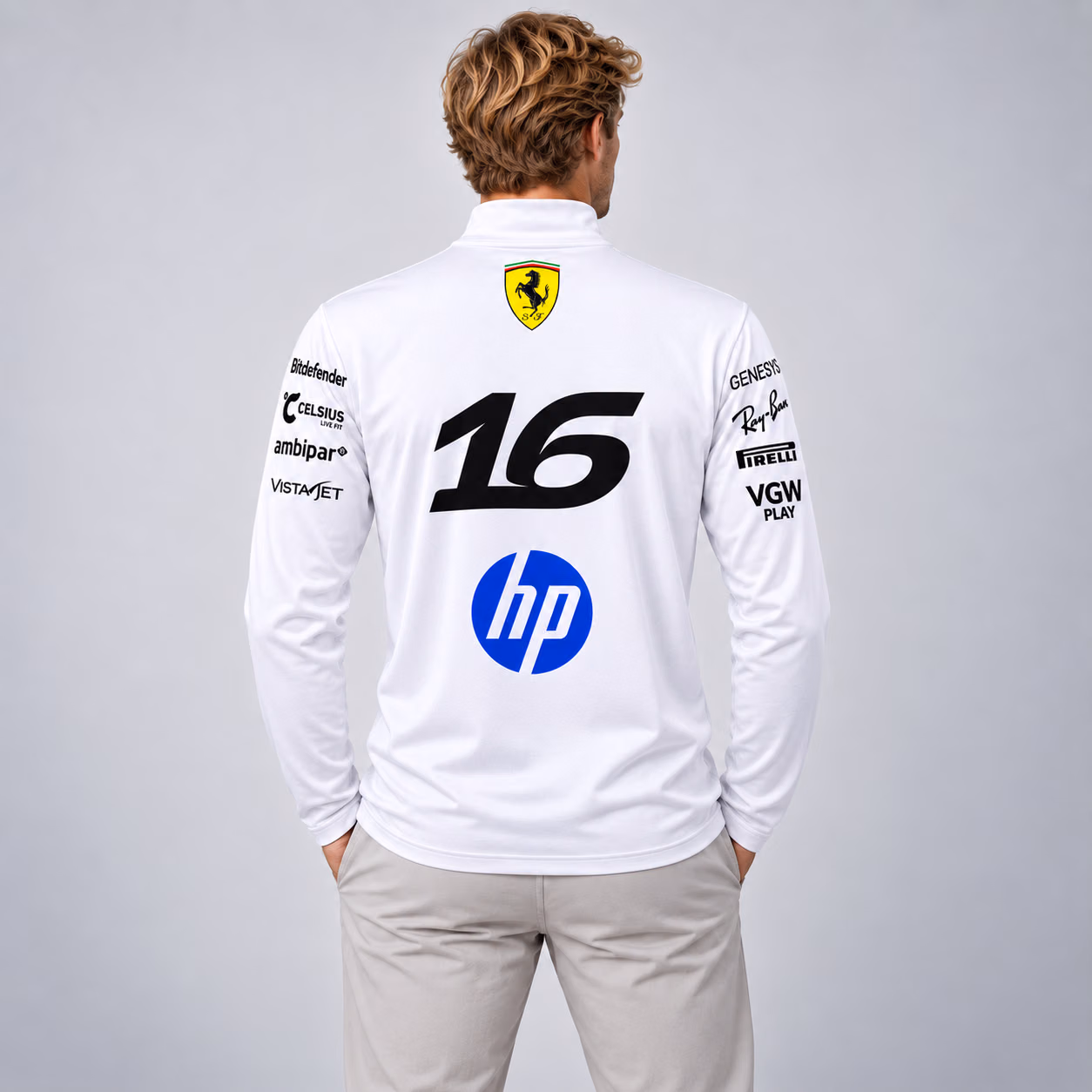 Alternative view of Saint Charles #16 Racing Inspired Long Sleeve Shirt