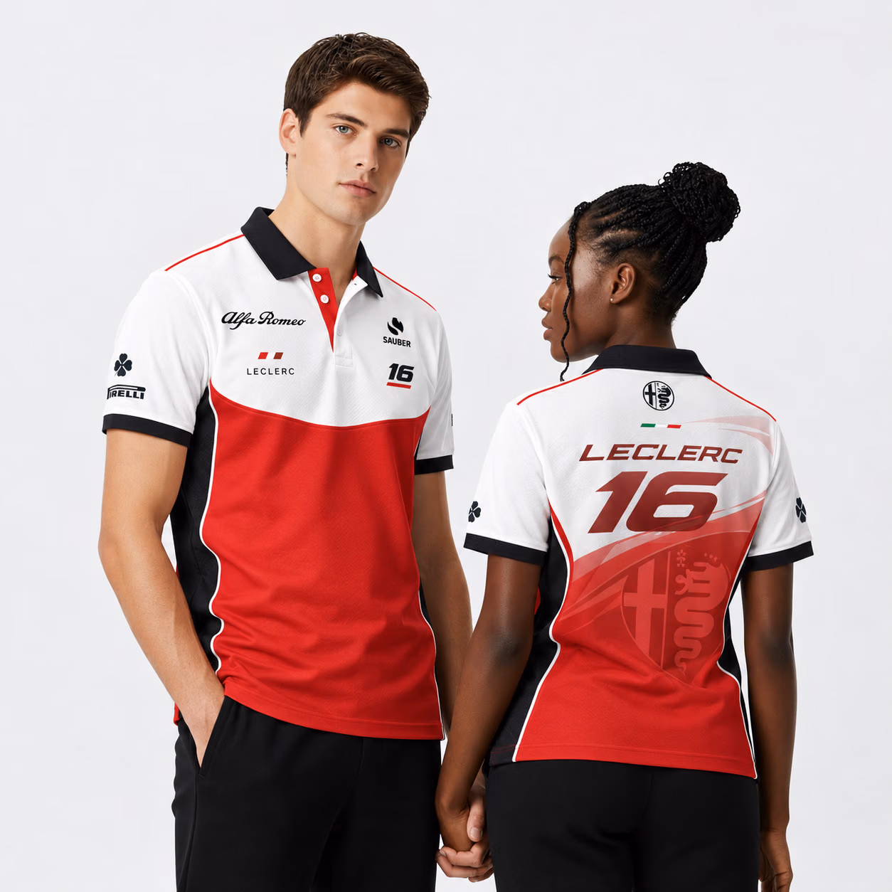 Saint Charles #16 Redline Edition Sauber Team Custom Racing Polo Shirt - 2