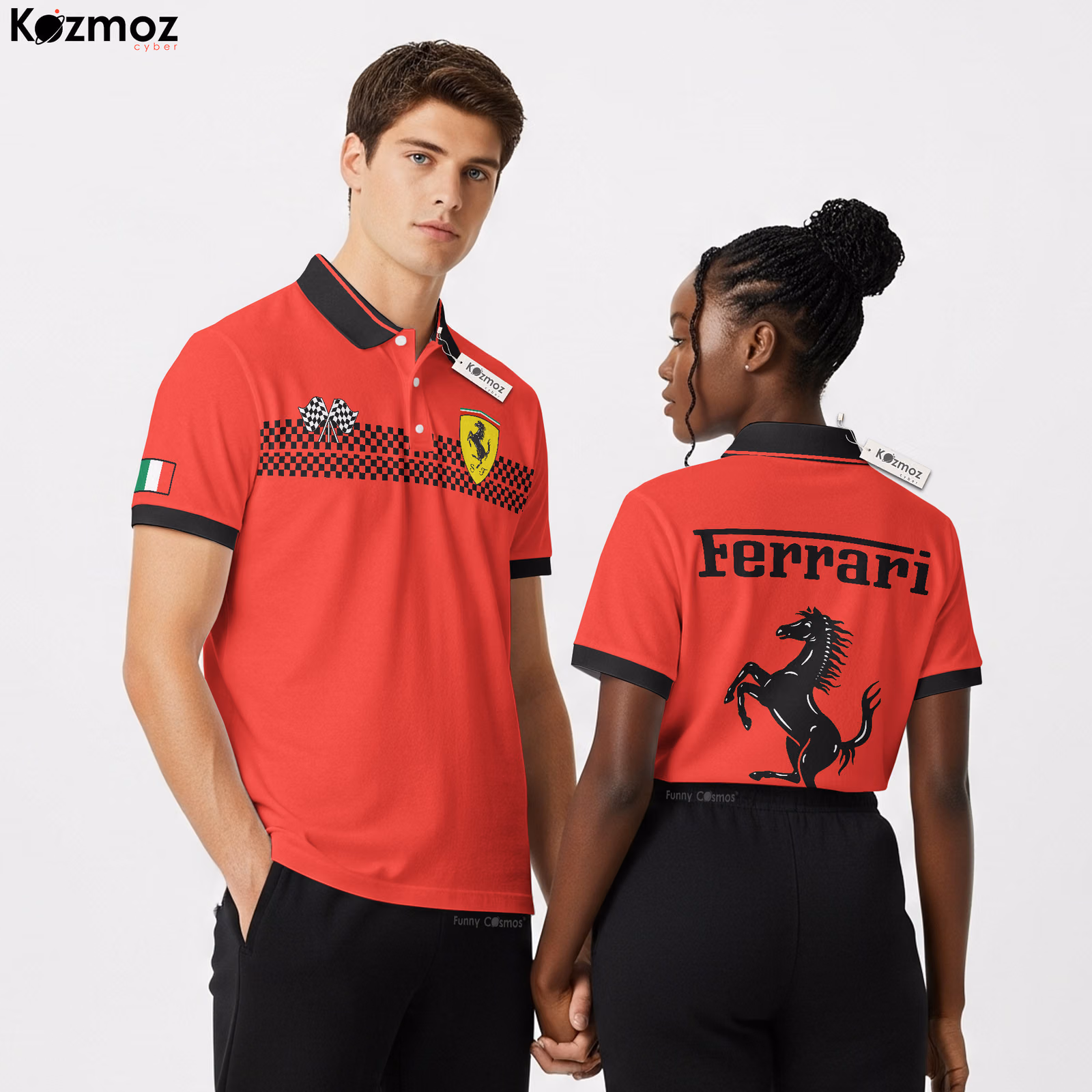 SF Racing Shirt Polo - Red SF Motorsport Fans Gear Tee