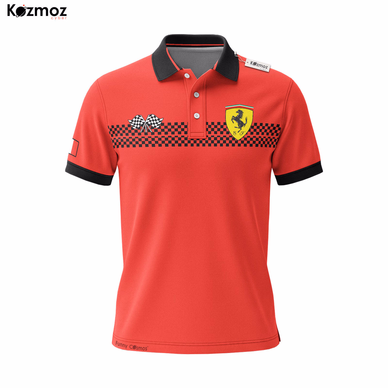 Alternative view of SF Racing Shirt Polo - Red SF Motorsport Fans Gear Tee