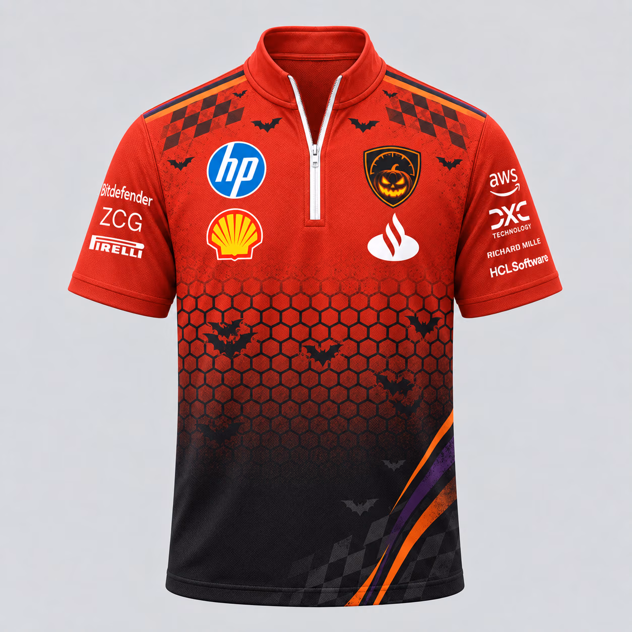 SF Rosso Corsa Honeycomb F1 Halloween Custom Quarter Zip Shirt