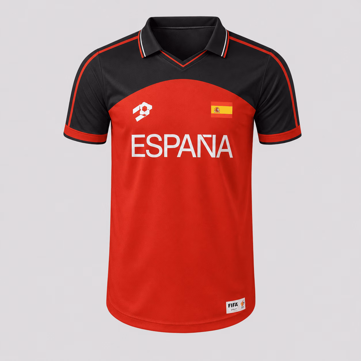 Alternative view of Spain World Champion World Cup 2026 Custom V-Neck Polo Shirt