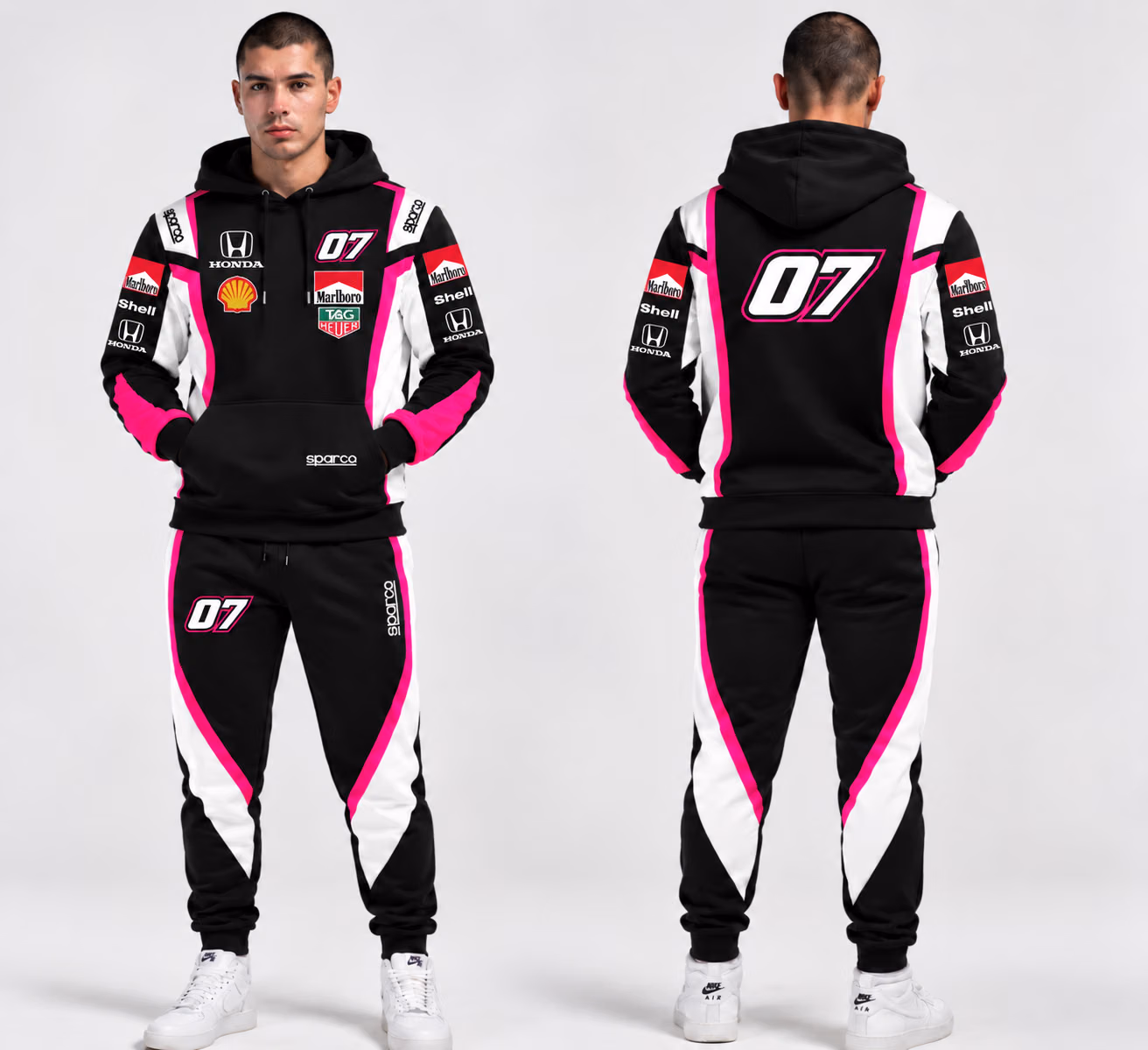 Sparco Racing Custom Motorsport Suit Black Pink Track Racing Hoodie Collection