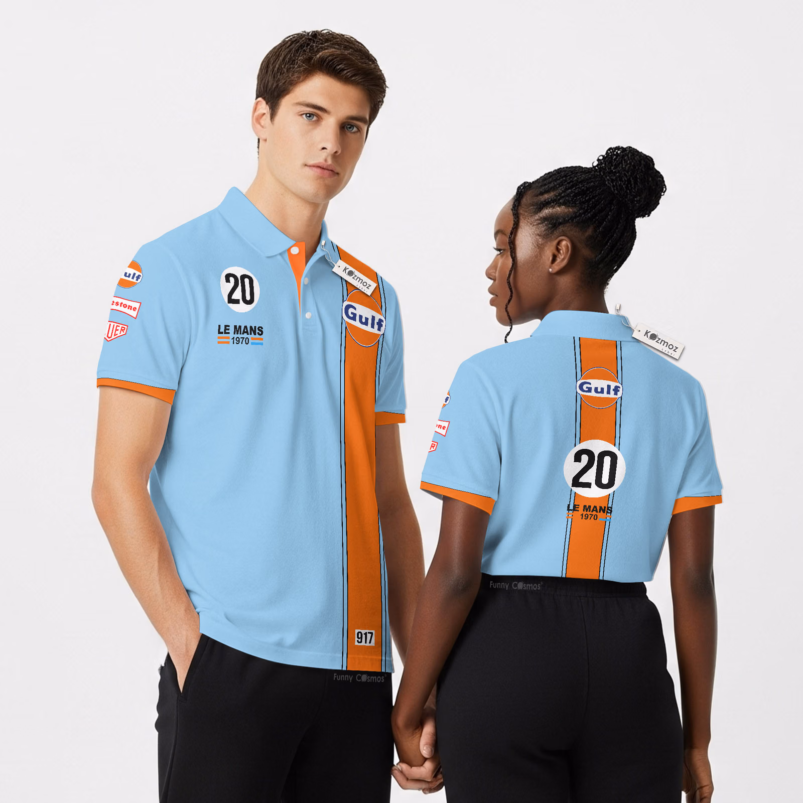 Steve McQueen #20 917 Gulf Le Mans Custom Polo Shirt