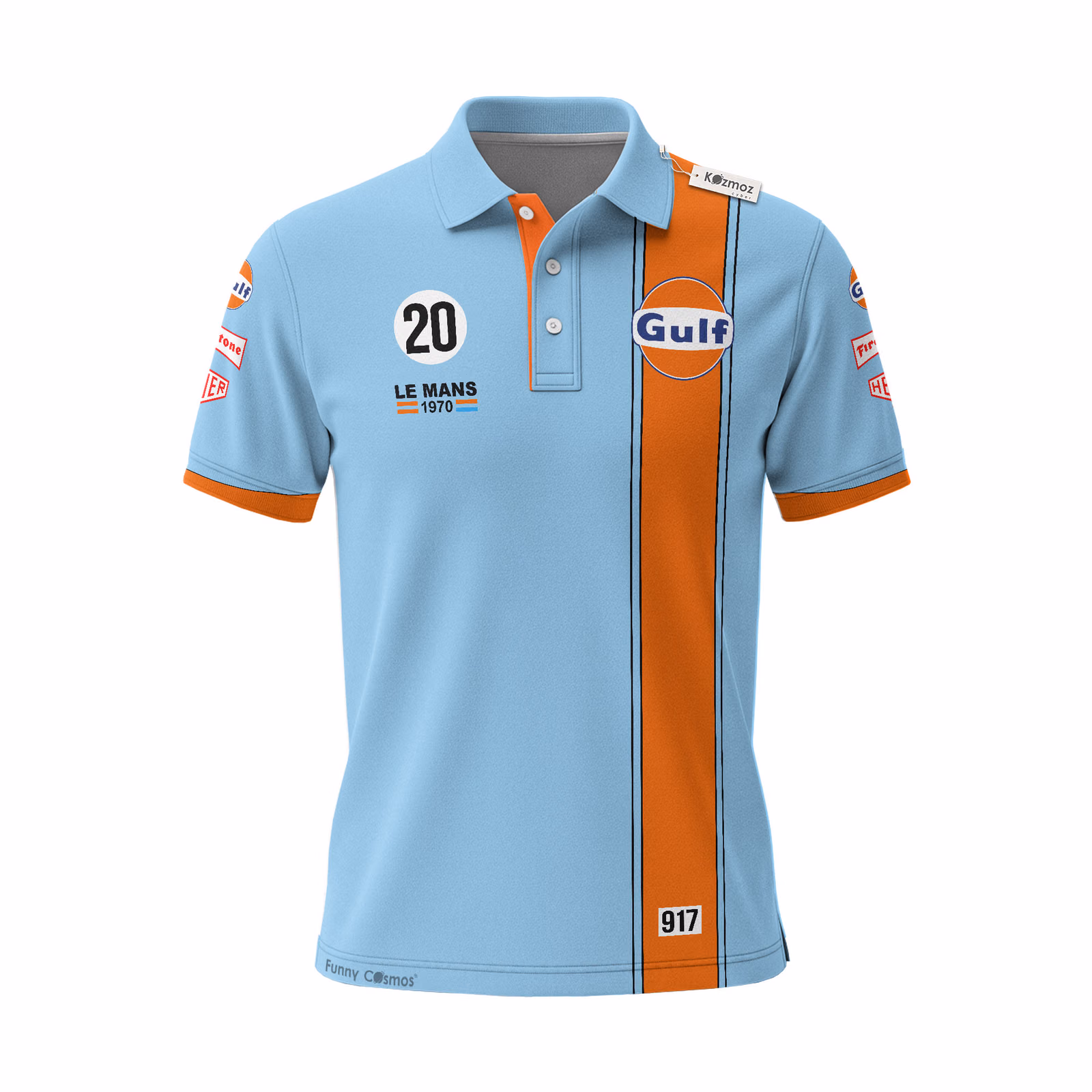 Alternative view of Steve McQueen #20 917 Gulf Le Mans Custom Polo Shirt